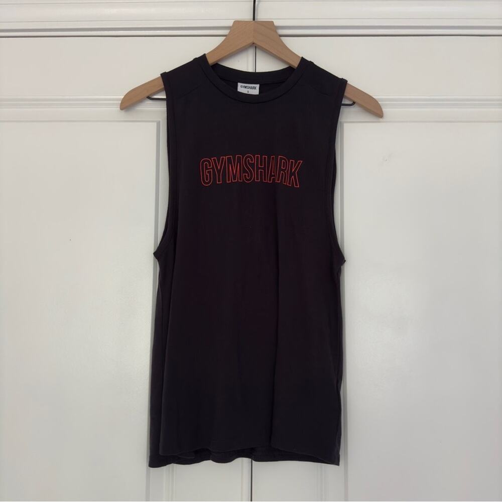 Gymshark sleeveless athletic tank top gym workout black orange Athleisure active